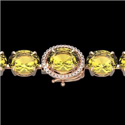 78 CTW Citrine & Micro Pave VS/SI Diamond Halo Designer Bracelet 14K Rose Gold - REF-212N8Y - 22254