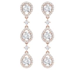 4.45 CTW Royalty Designer VS/SI Diamond Earrings 18K Rose Gold - REF-538H2W - 39106