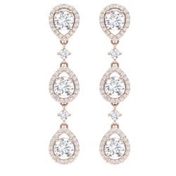 4.45 CTW Royalty Designer VS/SI Diamond Earrings 18K Rose Gold - REF-538H2W - 39106