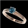 Image 1 : 0.50 CTW Certified Intense Blue SI Diamond Solitaire Engagement Ring 10K Rose Gold - REF-60M8F - 329