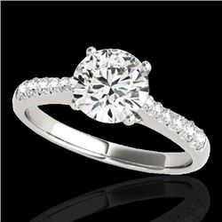 1.25 CTW H-SI/I Certified Diamond Solitaire Ring 10K White Gold - REF-156T4X - 34819