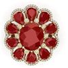 Image 2 : 20.63 CTW Royalty Designer Ruby & VS Diamond Ring 18K Yellow Gold - REF-327W3H - 39143