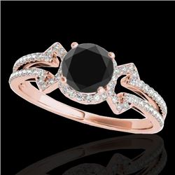 1.36 CTW Certified Vs Black Diamond Solitaire Ring 10K Rose Gold - REF-67X3T - 35326