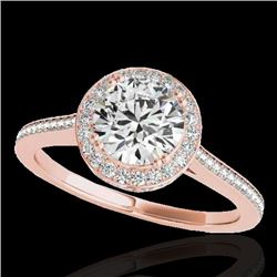 2.03 CTW H-SI/I Certified Diamond Solitaire Halo Ring 10K Rose Gold - REF-373K8R - 33536