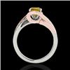 Image 2 : 1.25 CTW Certified Si Fancy Diamond Bypass Solitaire Ring 2 Tone 10K White & Rose Gold - REF-176N4Y 