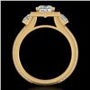 Image 1 : 2.5 CTW Princess VS/SI Diamond Micro Pave 3 Stone Ring 18K Yellow Gold - REF-527H3W - 37198