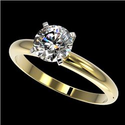 1.28 CTW Certified H-SI/I Quality Diamond Solitaire Engagement Ring 10K Yellow Gold - REF-245R5K - 3