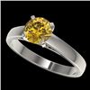 Image 1 : 1.23 CTW Certified Intense Yellow SI Diamond Solitaire Ring 10K White Gold - REF-231T8X - 36541