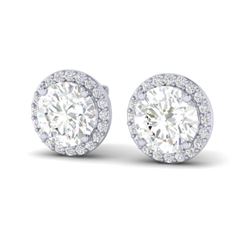 3.50 CTW VS/SI Diamond Certified Earrings 18K White Gold - REF-942X5T - 21489