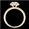 Image 2 : 1.5 CTW H-SI/I Certified Diamond Solitaire Halo Ring 10K Yellow Gold - REF-209M3F - 33336