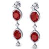 Image 2 : 15.81 CTW Royalty Designer Ruby & VS Diamond Earrings 18K White Gold - REF-309H3W - 38907