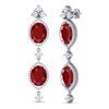 Image 4 : 15.81 CTW Royalty Designer Ruby & VS Diamond Earrings 18K White Gold - REF-309H3W - 38907