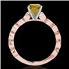 Image 2 : 1.75 CTW Certified Si Fancy Intense Yellow Diamond Solitaire Ring 10K Rose Gold - REF-200R2K - 34897