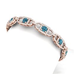 9 CTW Si/I Fancy Blue And White Diamond Bracelet 18K Rose Gold - REF-680K5R - 40143