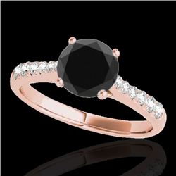 1.25 CTW Certified Vs Black Diamond Solitaire Ring 10K Rose Gold - REF-52N8Y - 34823