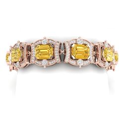 37.15 CTW Royalty Canary Citrine & VS Diamond Bracelet 18K Rose Gold - REF-654Y5N - 38788
