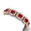 Image 2 : 43.87 CTW Royalty Ruby & VS Diamond Bracelet 18K Rose Gold - REF-836W4H - 38779