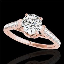 1.46 CTW H-SI/I Certified Diamond Solitaire Ring 10K Rose Gold - REF-204T5X - 34962