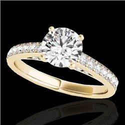 1.5 CTW H-SI/I Certified Diamond Solitaire Ring 10K Yellow Gold - REF-172Y8N - 34864