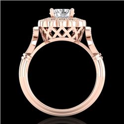 1.2 CTW VS/SI Diamond Solitaire Art Deco Ring 18K Rose Gold - REF-345M2F - 37050