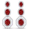 Image 1 : 17.51 CTW Royalty Designer Ruby & VS Diamond Earrings 18K White Gold - REF-345X5T - 39204