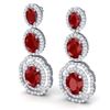 Image 2 : 17.51 CTW Royalty Designer Ruby & VS Diamond Earrings 18K White Gold - REF-345X5T - 39204