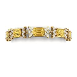 35.21 CTW Royalty Canary Citrine & VS Diamond Bracelet 18K Yellow Gold - REF-356R4K - 39404