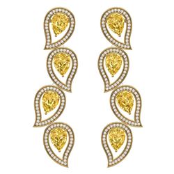 14.63 CTW Royalty Canary Citrine & VS Diamond Earrings 18K Yellow Gold - REF-281N8Y - 39464