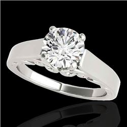 1.25 CTW H-SI/I Certified Diamond Solitaire Ring 10K White Gold - REF-180M2F - 35146