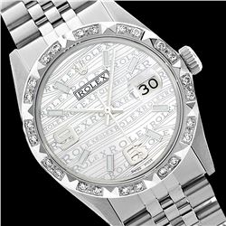 Rolex Ladies Stainless Steel, Arabic Dial with Pyrimid Diam Bezel, Saph Crystal  - REF-360F2M