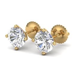2.5 CTW VS/SI Diamond Bridal Solitaire Stud Earrings 18K Yellow Gold - REF-668W2H - 37309