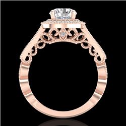 1.91 CTW VS/SI Diamond Solitaire Art Deco Ring 18K Rose Gold - REF-543T6X - 36975