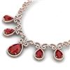 Image 2 : 38.42 CTW Royalty Ruby & VS Diamond Necklace 18K Rose Gold - REF-1218F2M - 39529