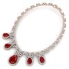 Image 4 : 38.42 CTW Royalty Ruby & VS Diamond Necklace 18K Rose Gold - REF-1218F2M - 39529