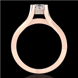 1.7 CTW Cushion VS/SI Diamond Solitaire Micro Pave Ring 18K Rose Gold - REF-472T8X - 37164