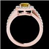 Image 2 : 1.65 CTW Certified Si Fancy Intense Yellow Diamond Solitaire Halo Ring 10K Rose Gold - REF-180Y2N - 