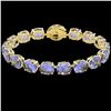 Image 2 : 75 CTW Tanzanite & Micro VS/SI Diamond Halo Designer Bracelet 14K Yellow Gold - REF-865W6H - 22281