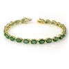 Image 1 : 14.0 CTW Emerald Bracelet 10K Yellow Gold - REF-105X5T - 13447