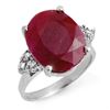 Image 1 : 8.83 CTW Ruby & Diamond Ring 10K White Gold - REF-87Y3N - 13740