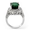 Image 2 : 6.50 CTW Emerald & Diamond Ring 18K White Gold - REF-122T2X - 11897