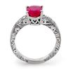 Image 2 : 3.28 CTW Ruby & Diamond Ring 18K White Gold - REF-55R3K - 13736