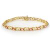 Image 1 : 6.0 CTW Pink Tourmaline & Diamond Bracelet 14K Yellow Gold - REF-108R2K - 14139