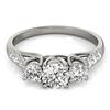 Image 1 : 2 CTW Certified VS/SI Diamond 3 Stone Solitaire Ring 18K White Gold - REF-282M8F - 28086