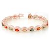 Image 1 : 12.90 CTW Multi-Color Sapphire Bracelet 10K Rose Gold - REF-85H3W - 11705