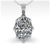 Image 2 : 1 CTW VS/SI Oval Diamond Solitaire Necklace 18K White Gold - REF-280Y2N - 35715