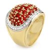 Image 2 : 5.75 CTW Red Sapphire & Diamond Ring 14K Yellow Gold - REF-142M2F - 10633