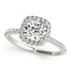 Image 1 : 1 CTW Certified VS/SI Diamond Solitaire Halo Ring 18K White Gold - REF-188M2F - 26197