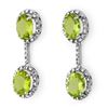 Image 2 : 8.10 CTW Peridot & Diamond Earrings 14K White Gold - REF-80W5H - 10312