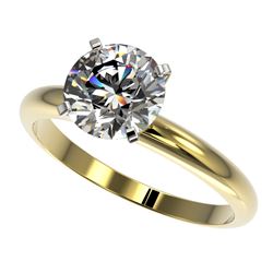 2 CTW Certified H-SI/I Quality Diamond Solitaire Engagement Ring 10K Yellow Gold - REF-564N9Y - 3293