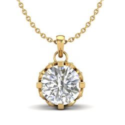 1.14 CTW VS/SI Diamond Art Deco Stud Necklace 18K Yellow Gold - REF-205F5M - 36844